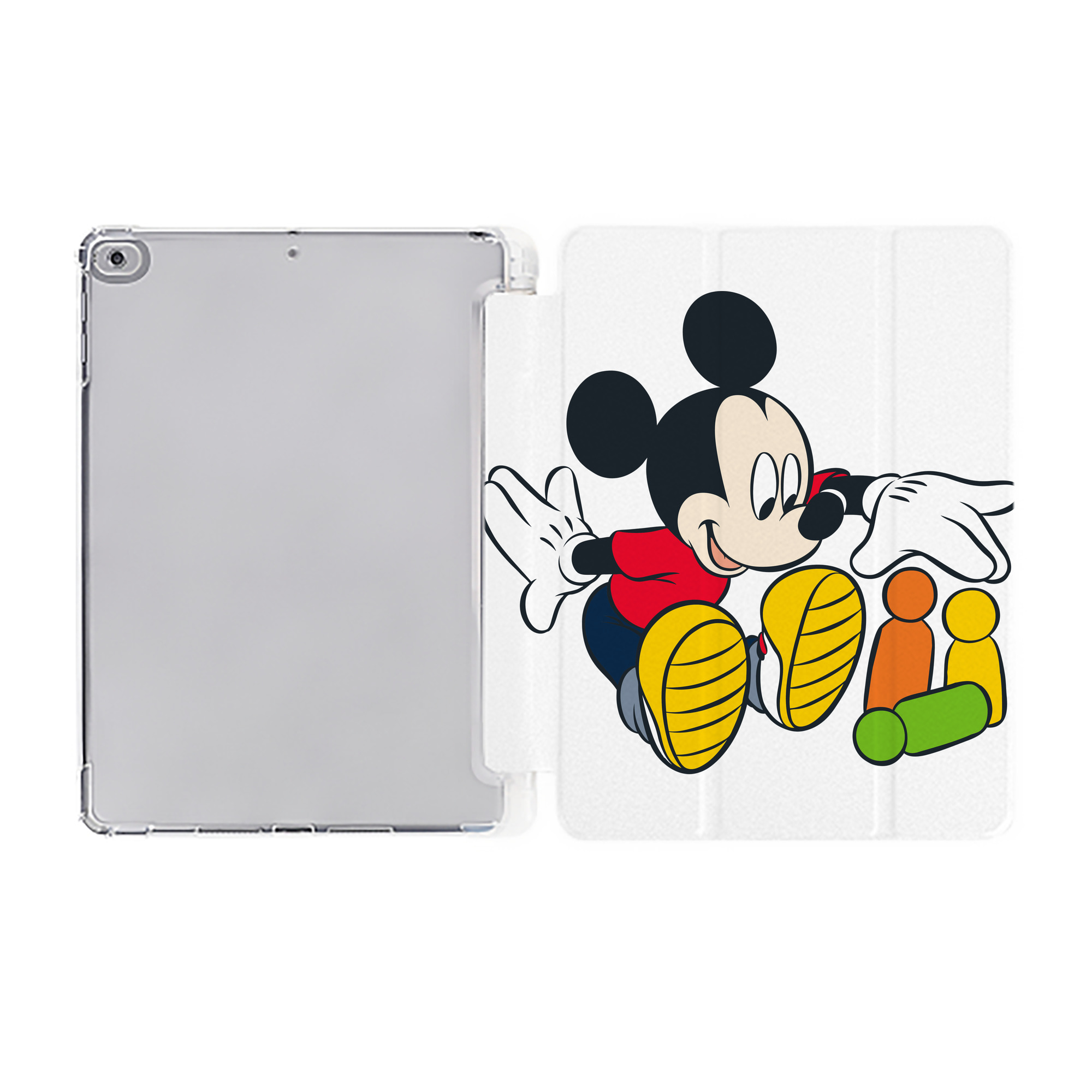 （画像用） ミッキーマウス Mickey Mouse IPad ケース ペン収納付き 三つ折りスタンド PUレザー×シリコン 対応機種9.5/10.5/10.9インチ